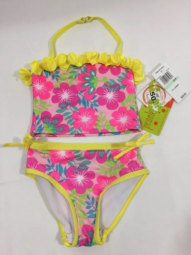 Swimsuit pink floral piece - pink,